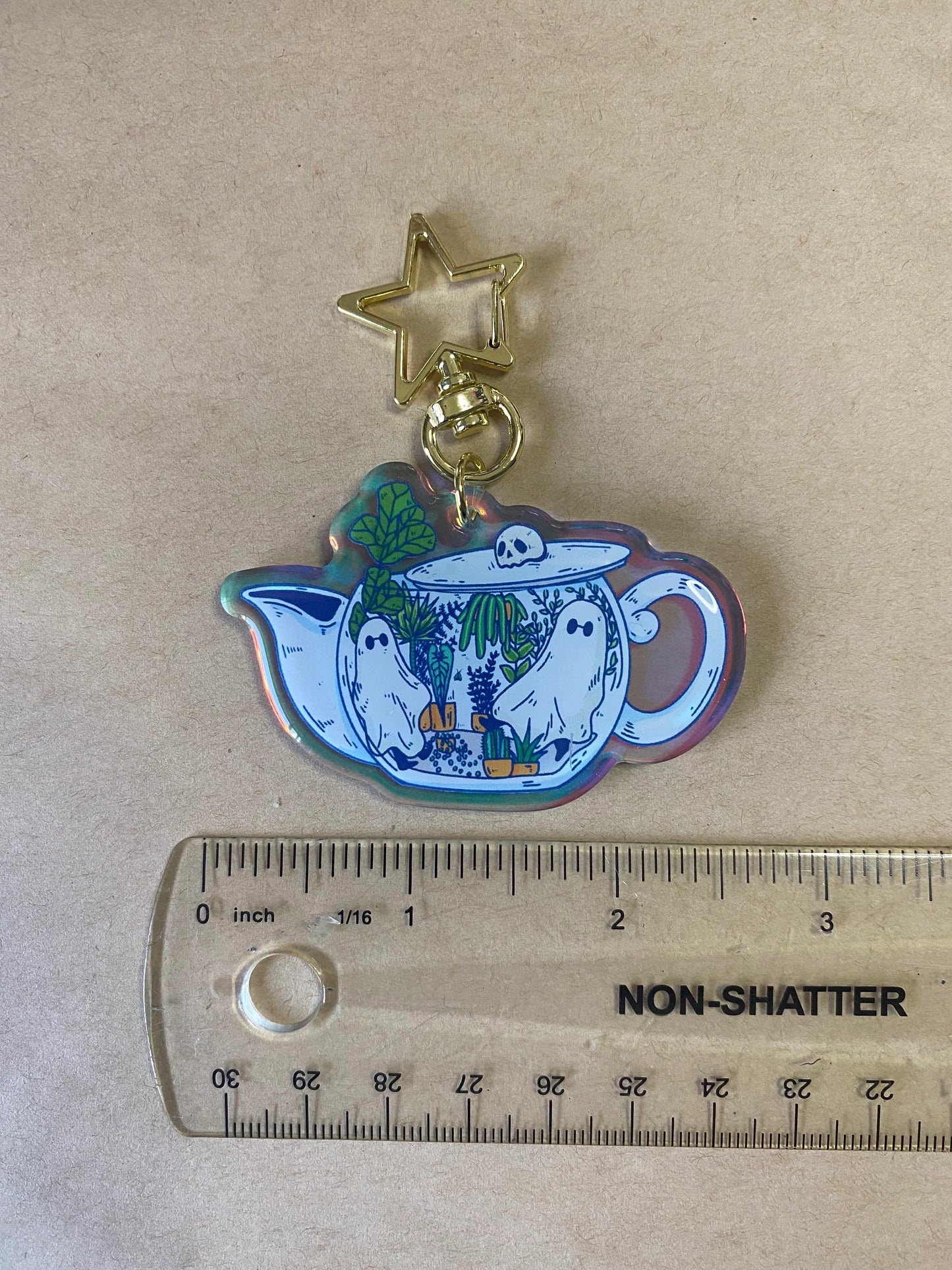 Teapot Ghost Acrylic Keychain