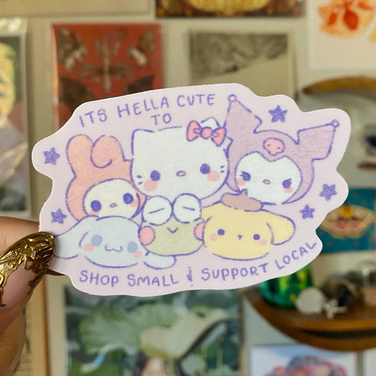 Its Hella Cute to Shop Small Sticker