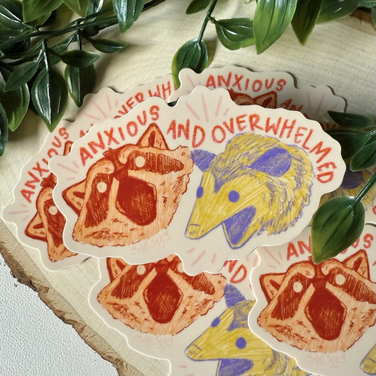 Anxious and Overwhelmed Sticker