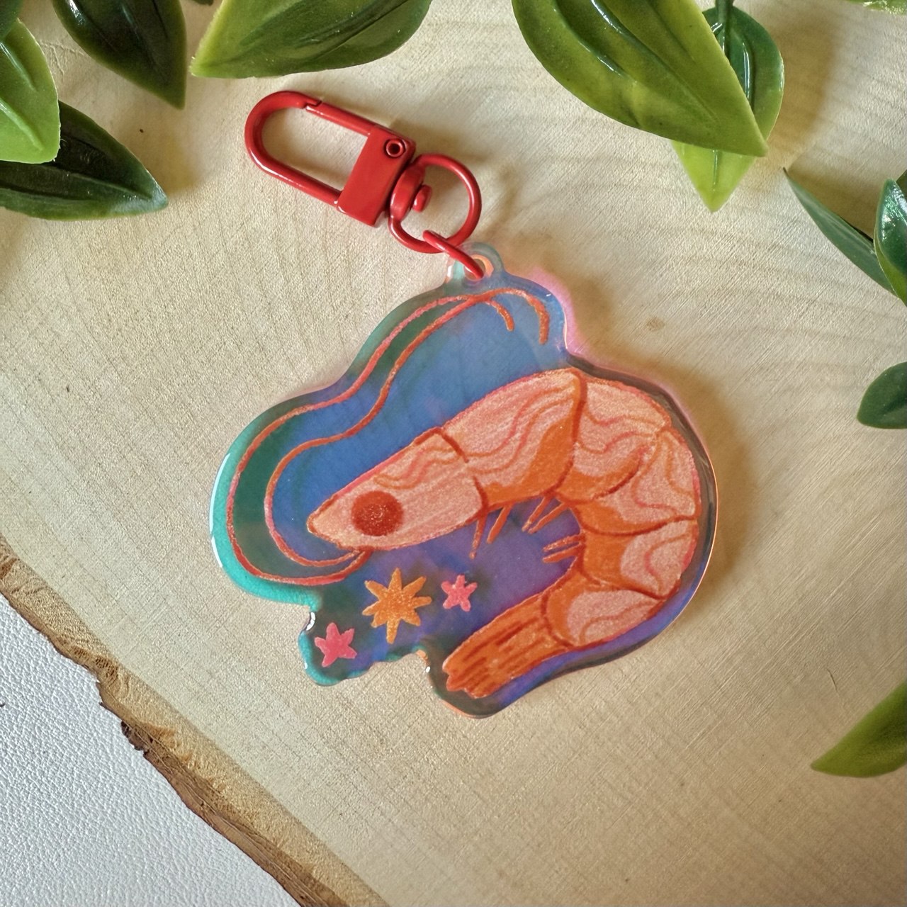 Shrimp Acrylic Keychain
