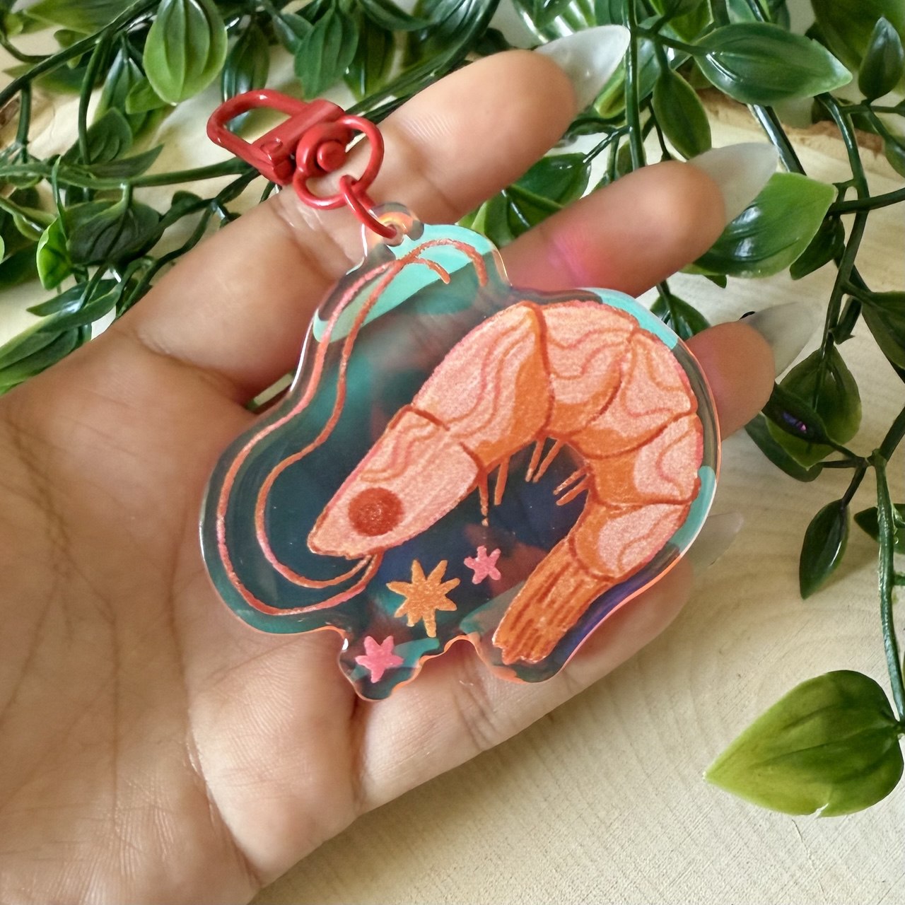 Shrimp Acrylic Keychain