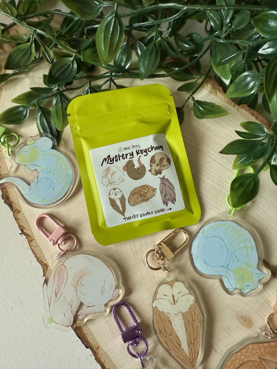 Mystery Skeleton Animal Acrylic Keychain