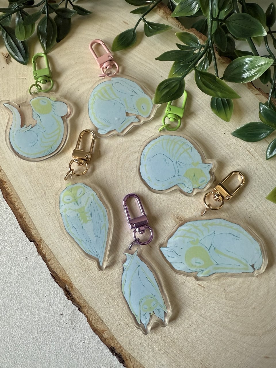Mystery Skeleton Animal Acrylic Keychain