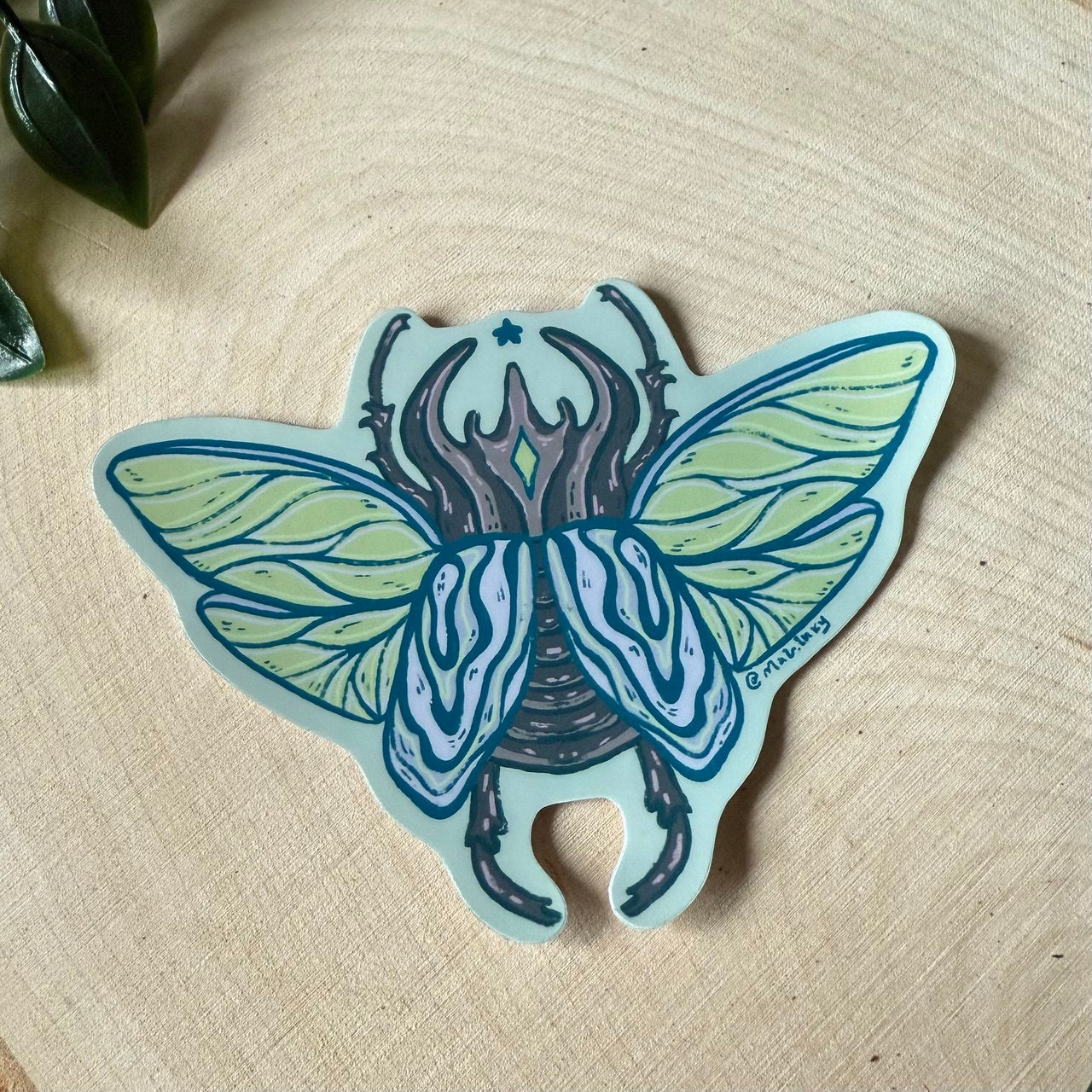 Horned Beetle Sticker