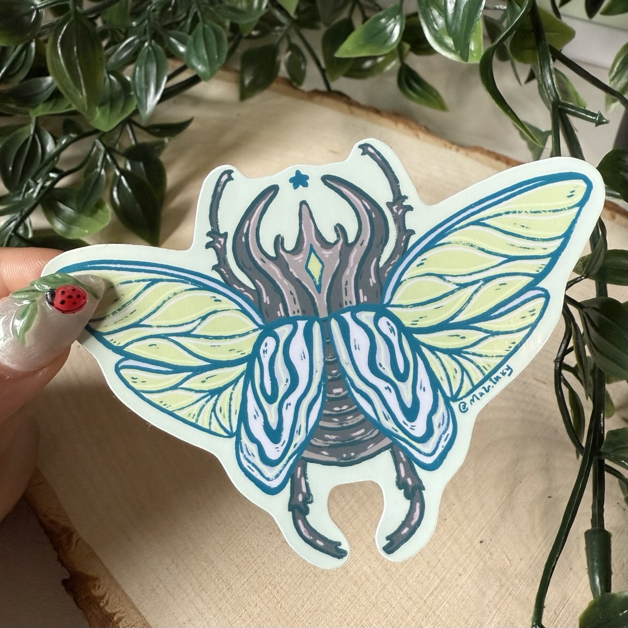 Horned Beetle Sticker