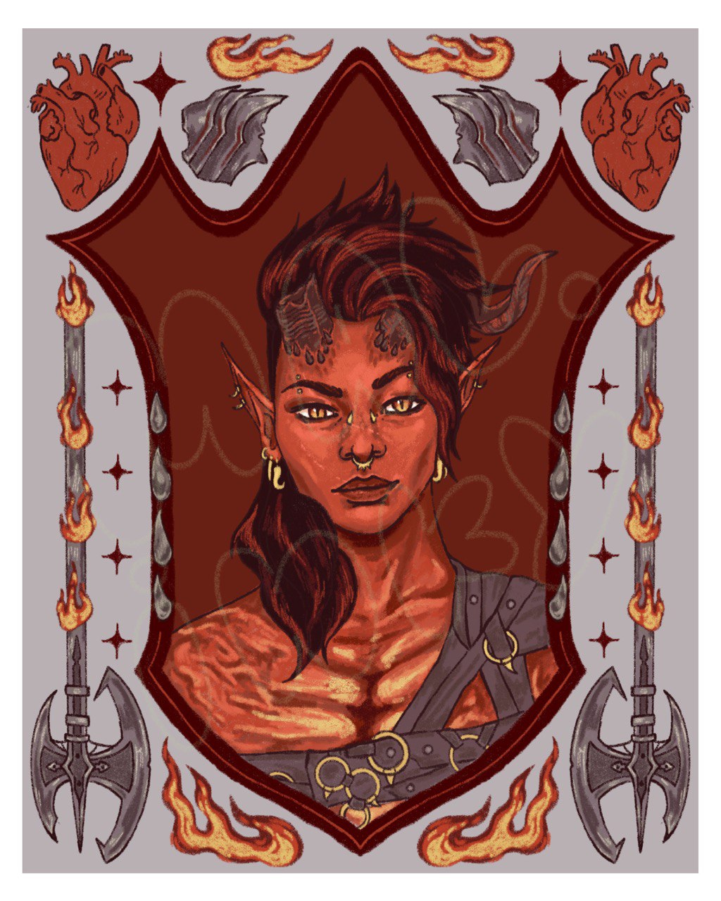 Karlach Baldurs Gate 3 Art Print - 8x10