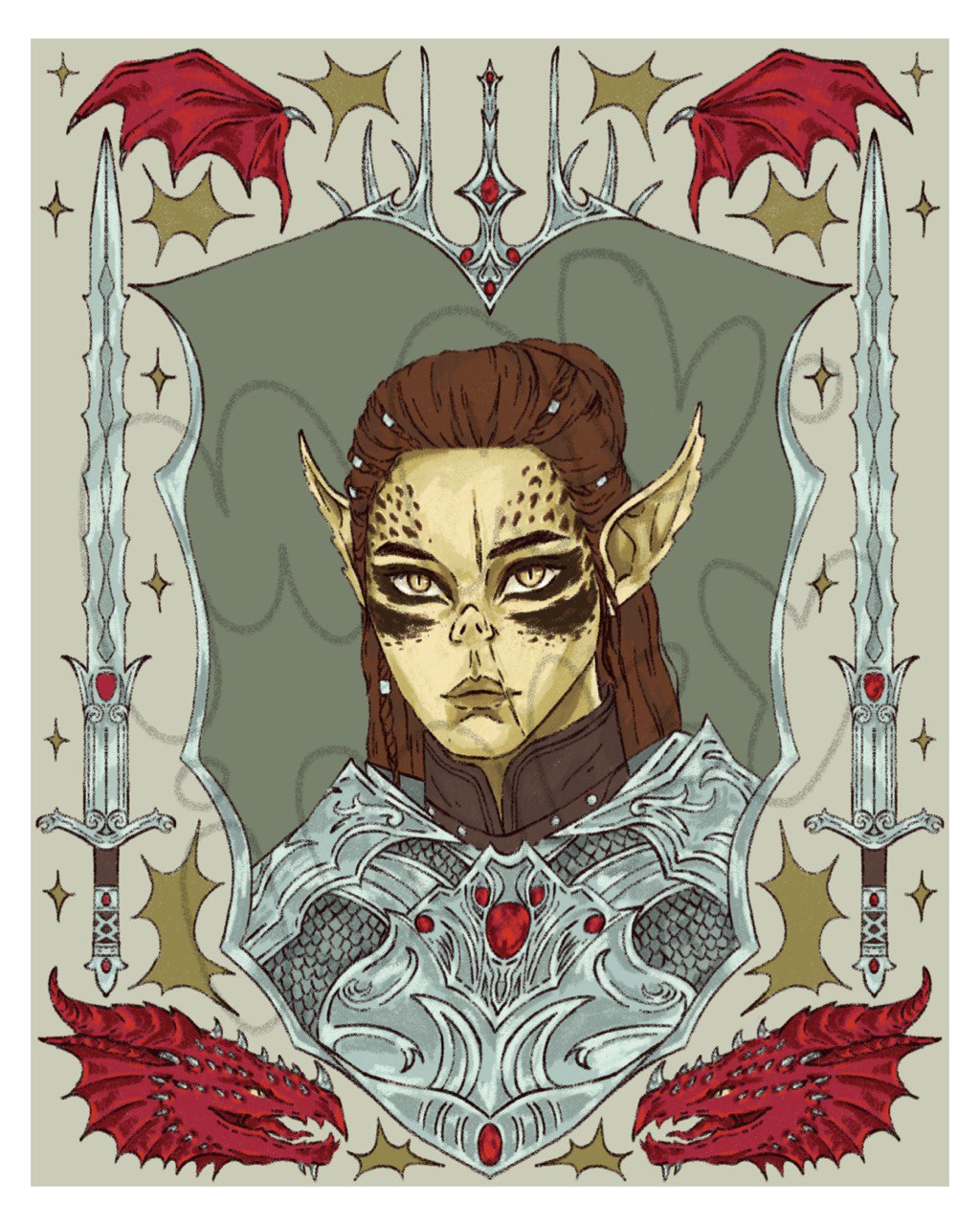 Lae'zel Baldurs Gate 3 Art Print - 8x10