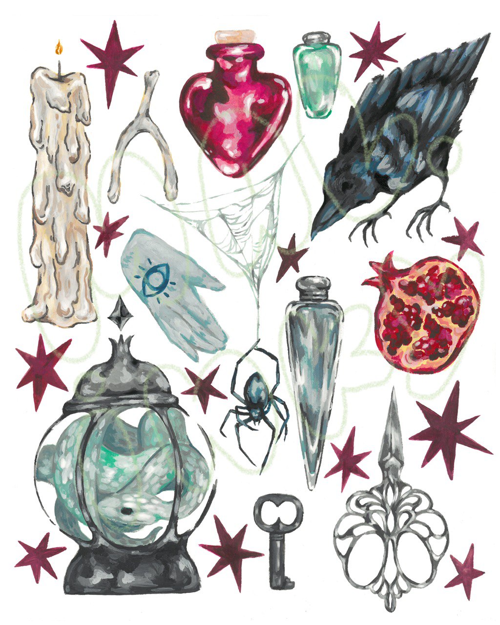 Witches' Trunk Art Print - 8x10