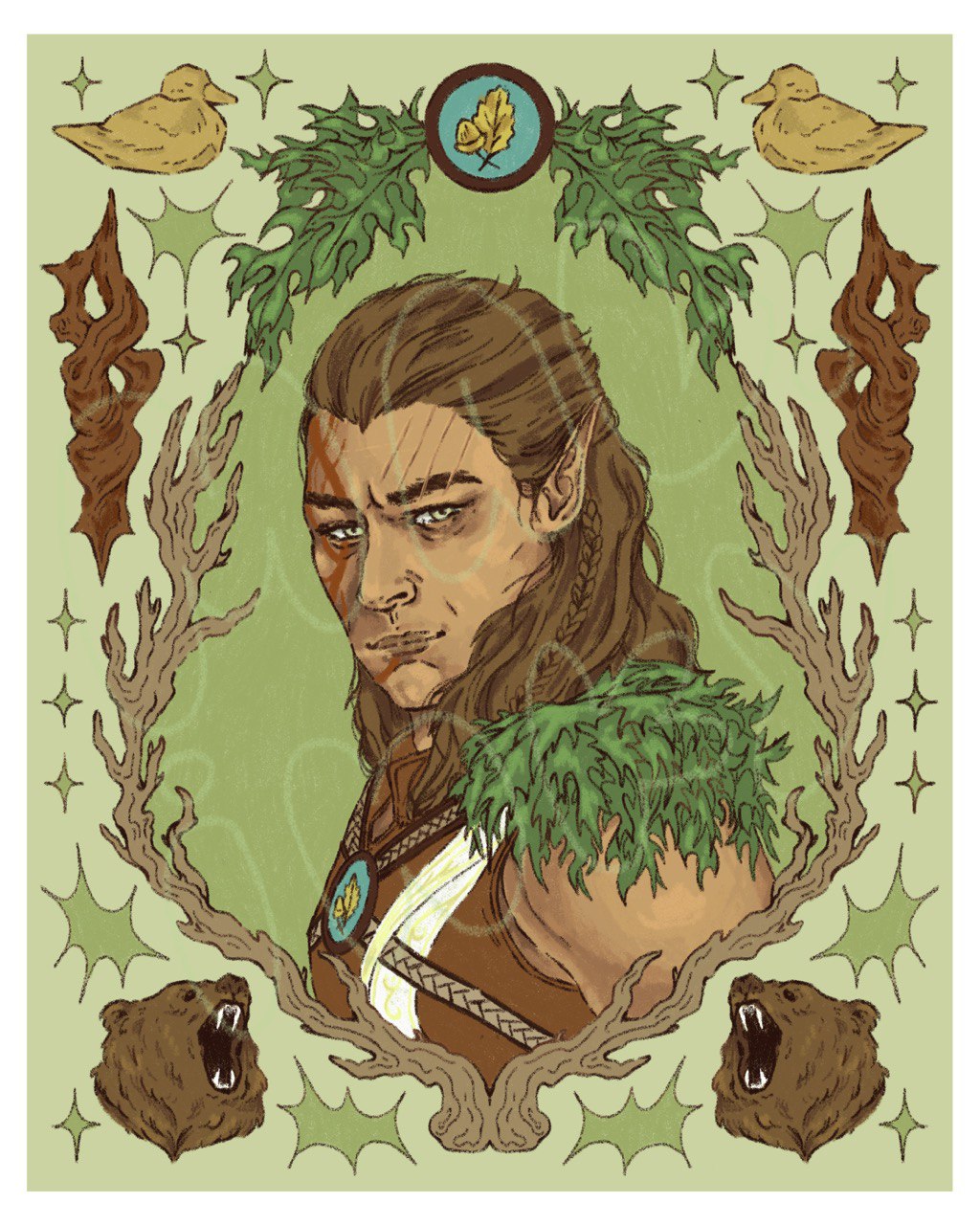 Halsin Baldurs Gate 3 Art Print - 8x10