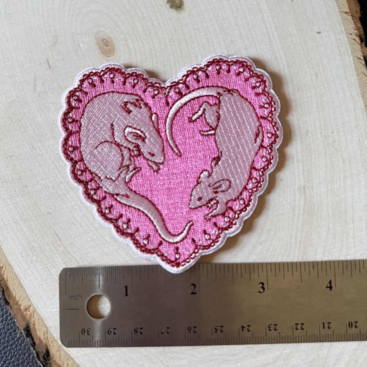 Rat Heart Iron on Patch