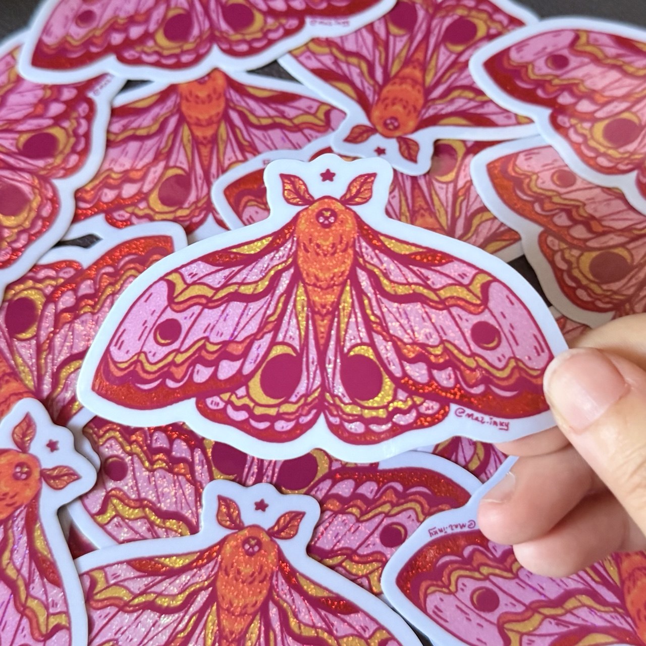 Death Moth Glitter Sticker