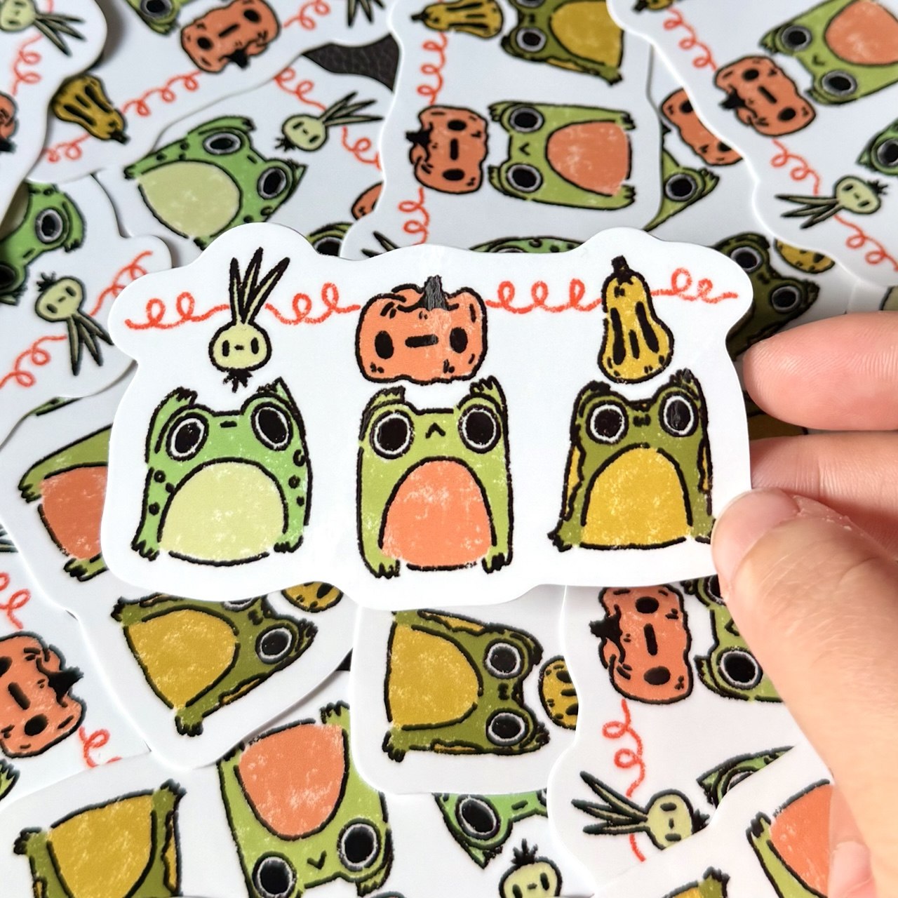 Harvest Frogs Veggies Sticker