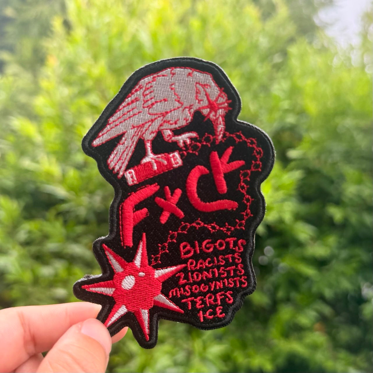 F Bigots Iron On Patch