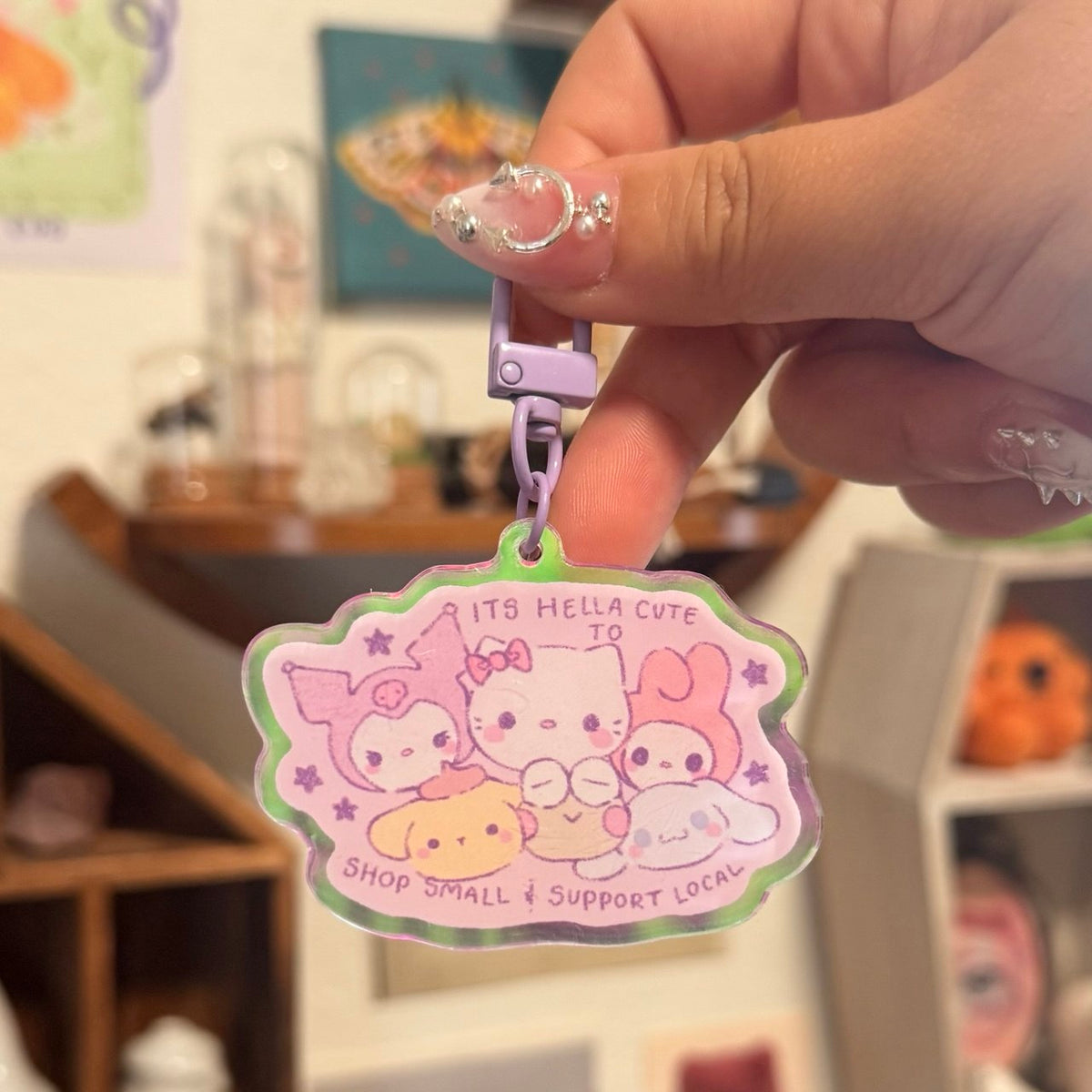 Its hella cute to shop small Keychain