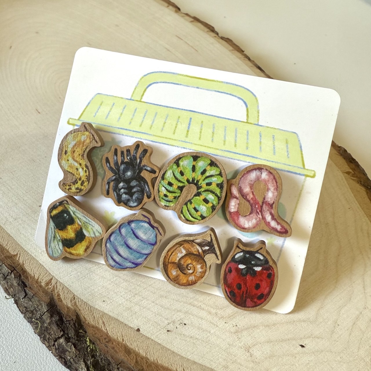 Wooden Bug Pin