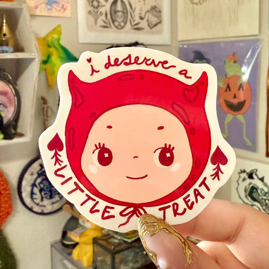 Sonny Devil Sticker - I deserve a little treat <3