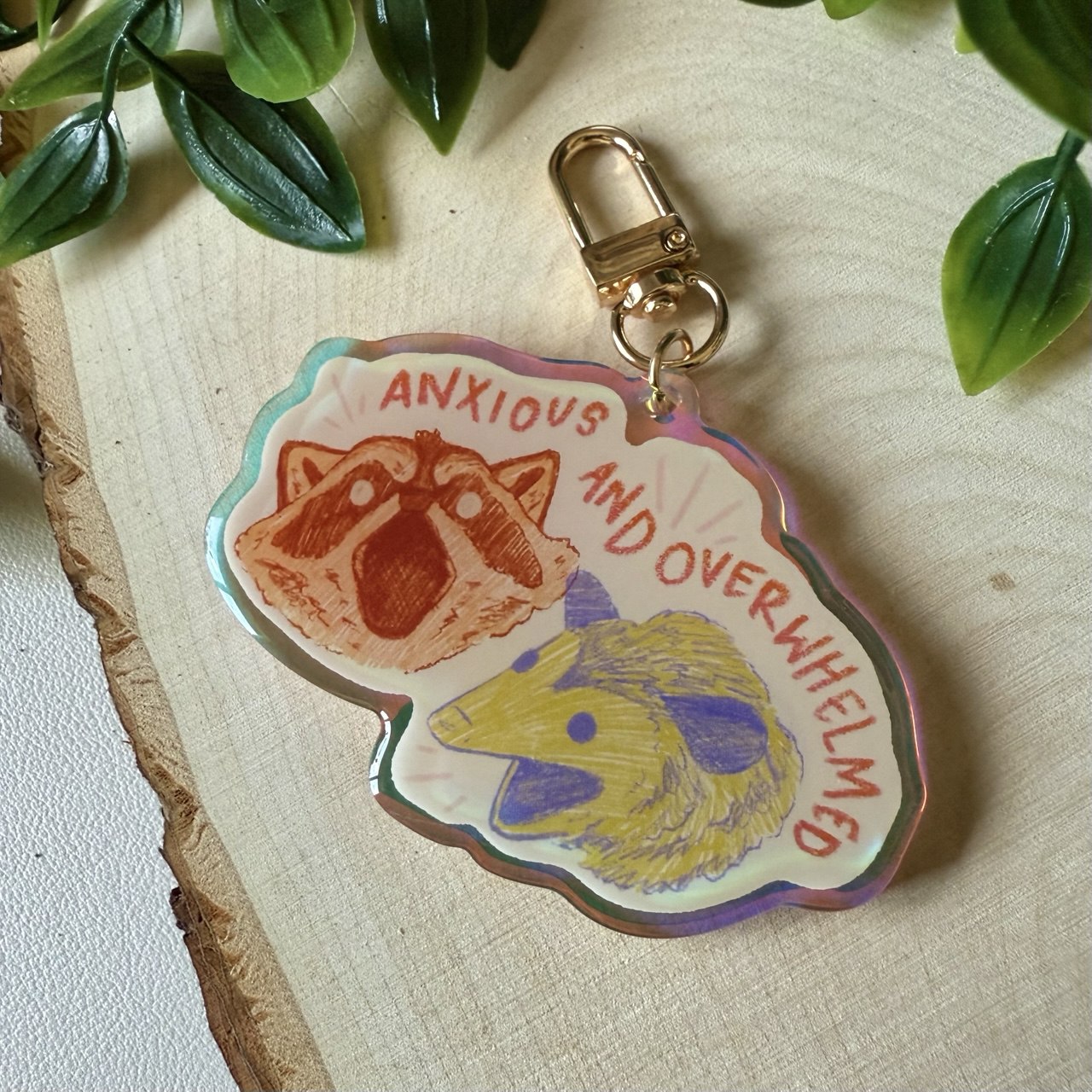 Anxious and Overwhelmed Acrylic Keychain