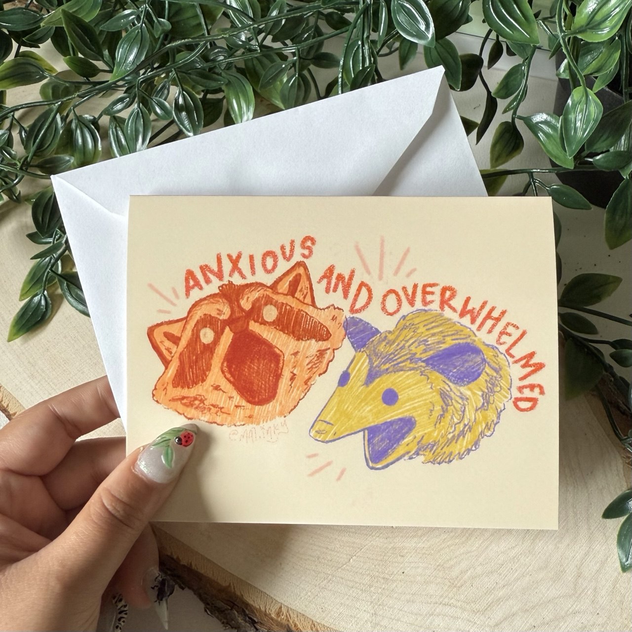 Anxious and Overwhelmed Greeting Card