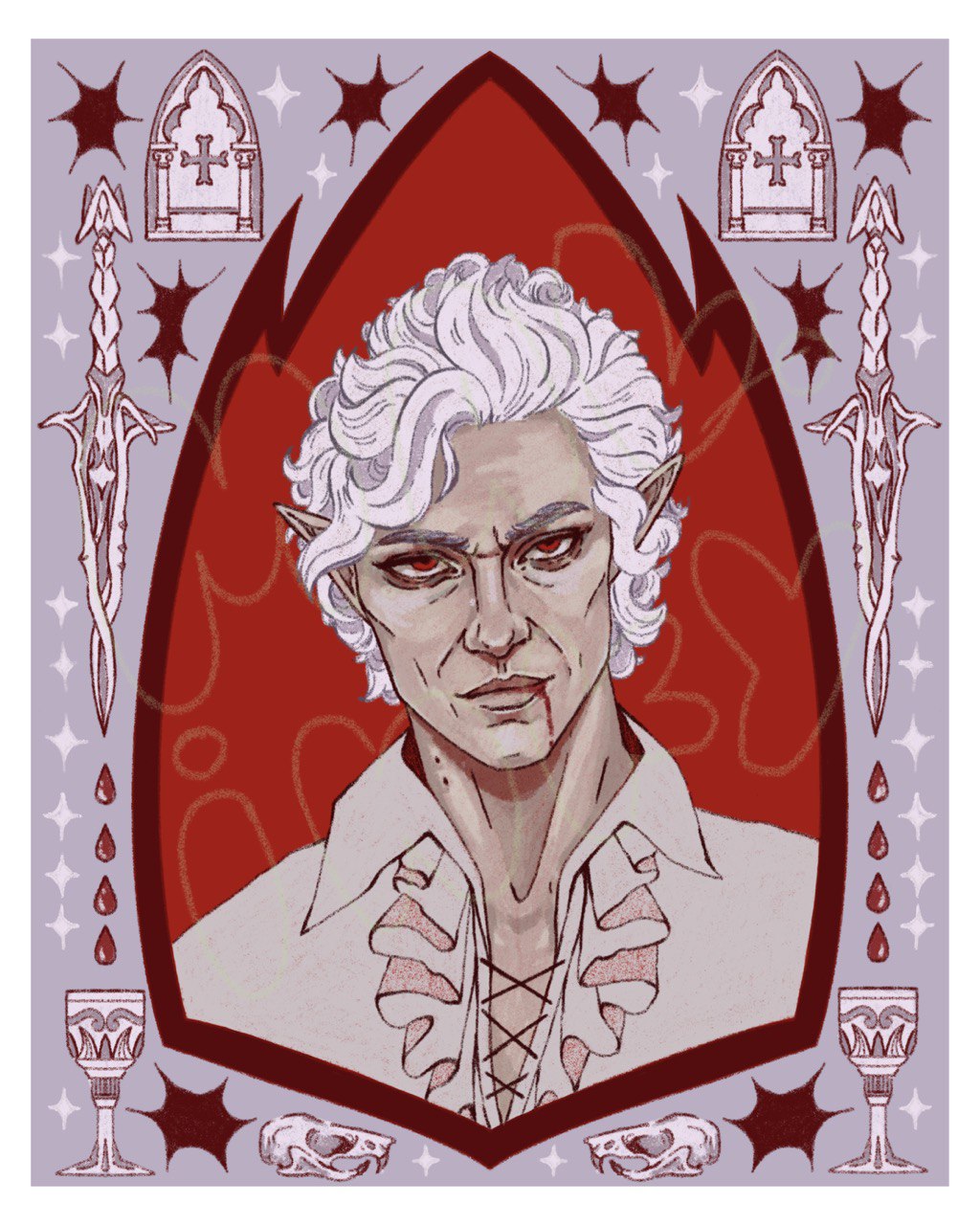 Astarion Baldurs Gate 3 Art Print - 8x10