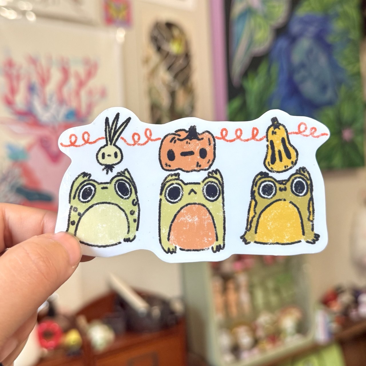 Harvest Frogs Veggies Sticker