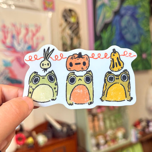 Harvest Frogs Veggies Sticker