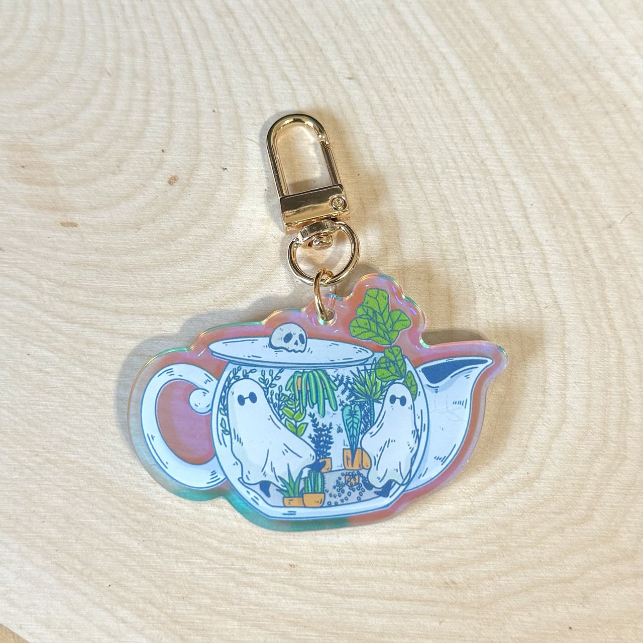 Teapot Ghost Acrylic Keychain