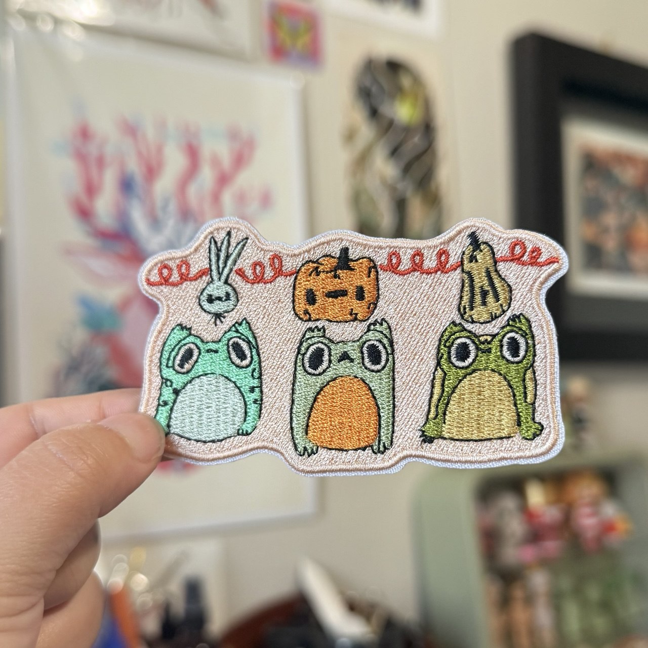 Harvest Frog Iron on Patch