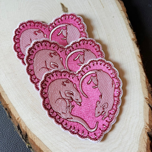 Rat Heart Iron on Patch
