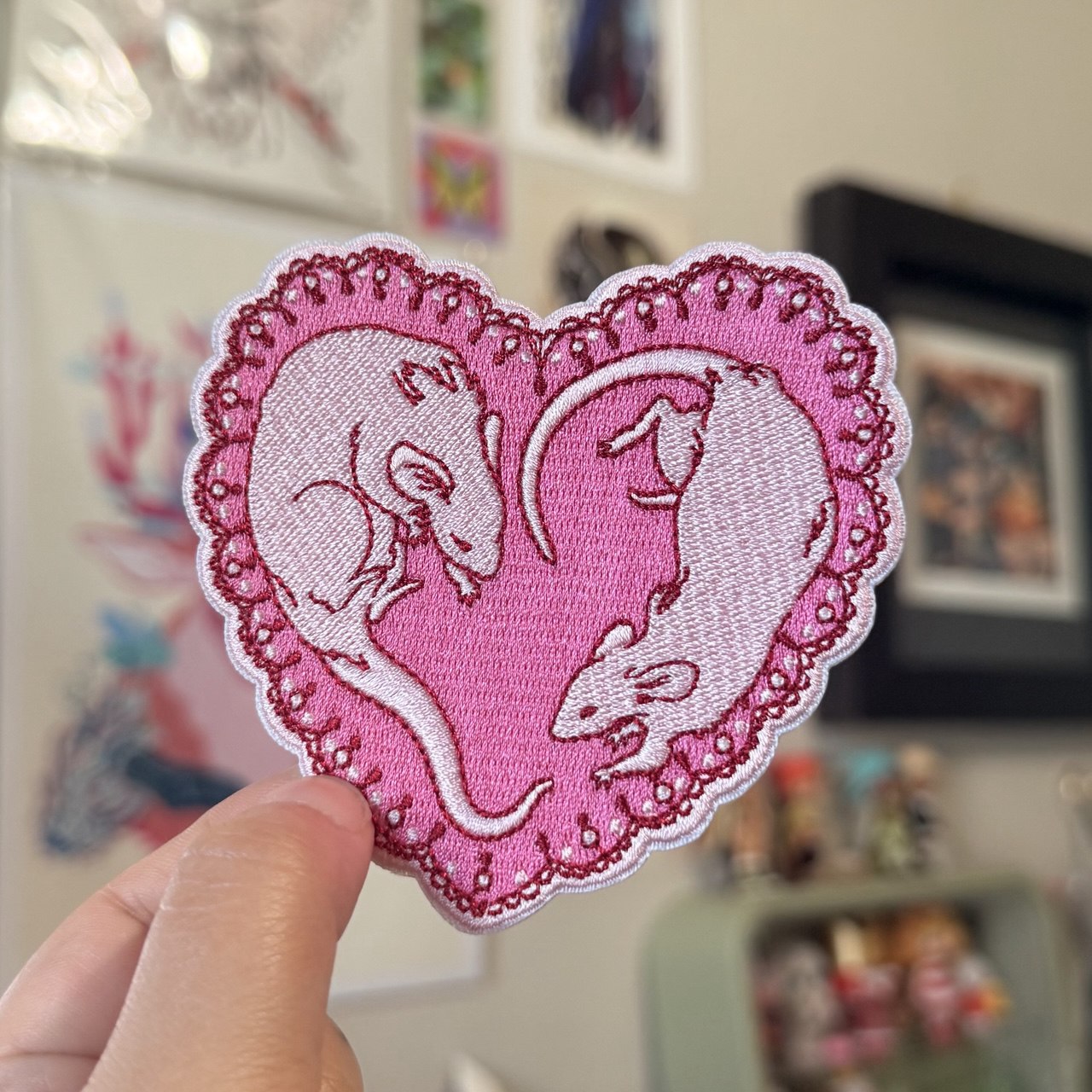 Rat Heart Iron on Patch