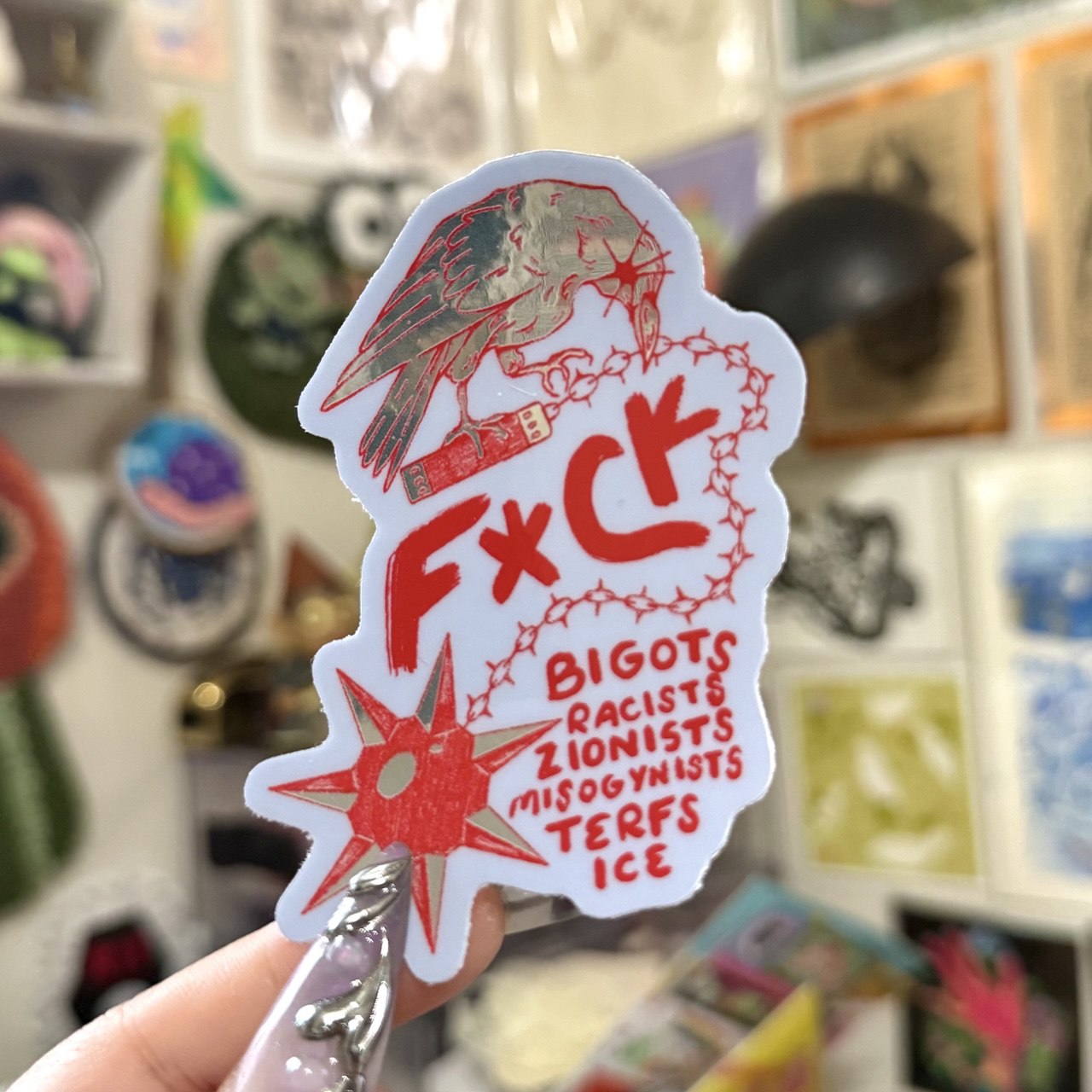 F*ck Bigots Holographic Sticker