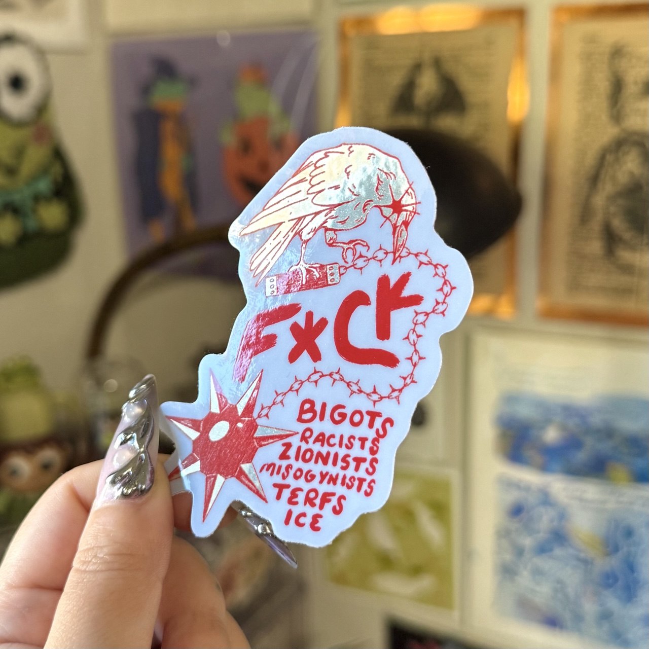 F*ck Bigots Holographic Sticker