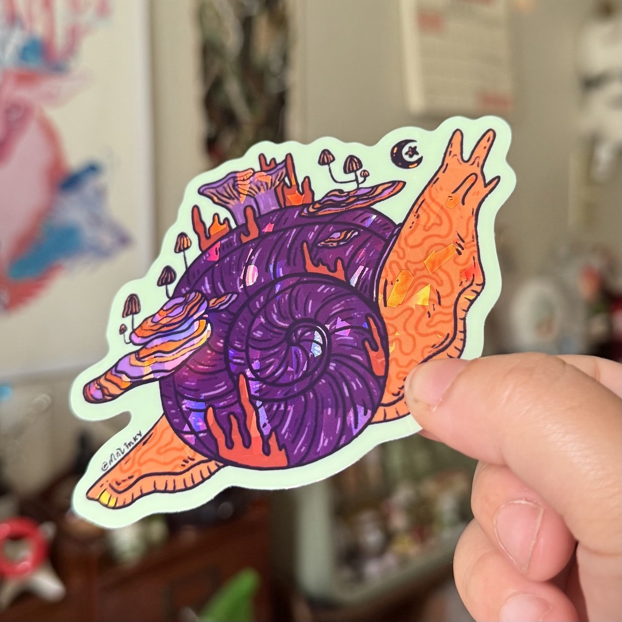 Holographic Fun-Guy Sticker