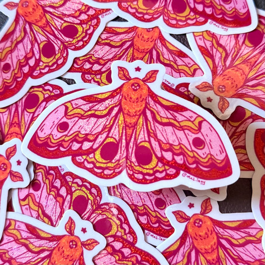 Death Moth Glitter Sticker