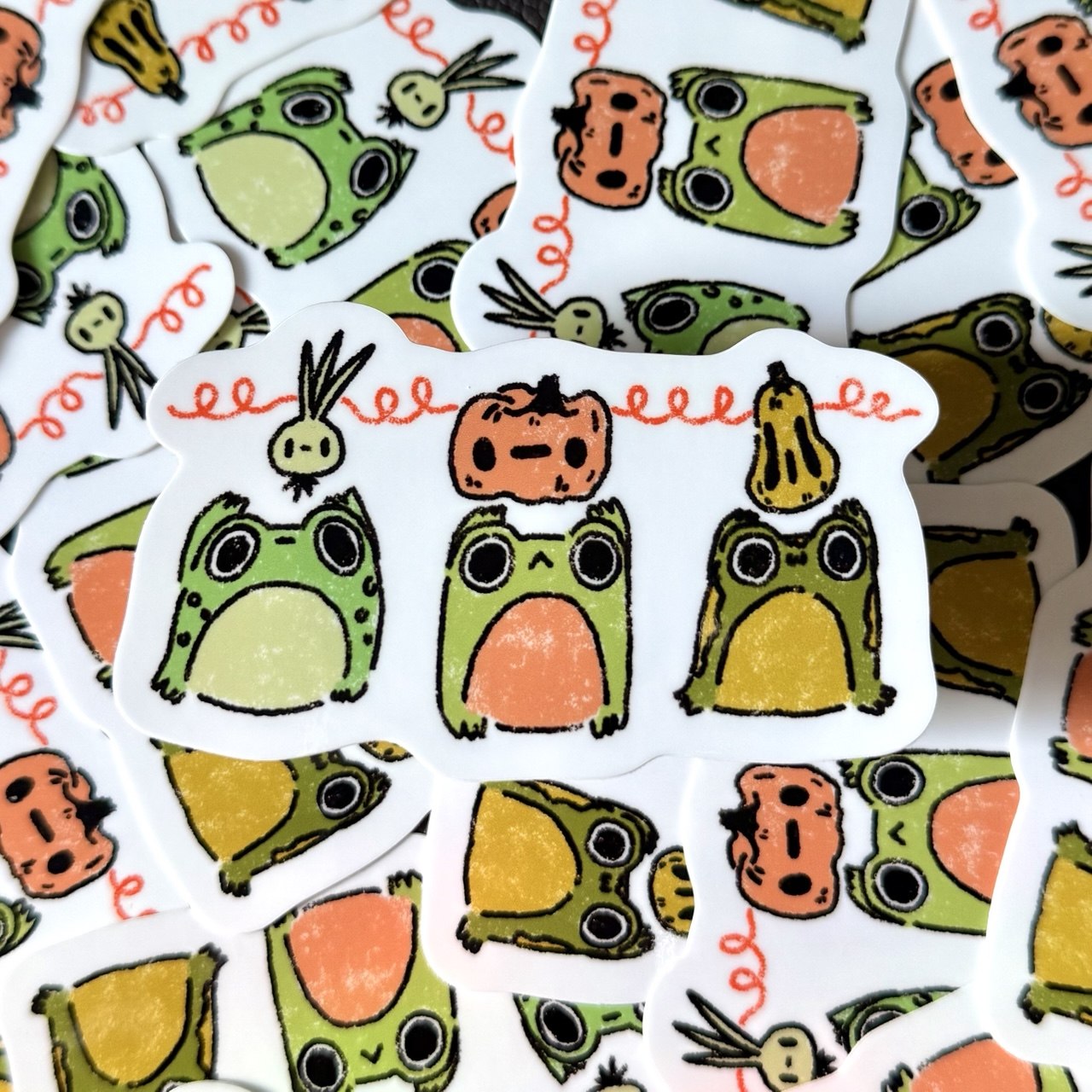 Harvest Frogs Veggies Sticker