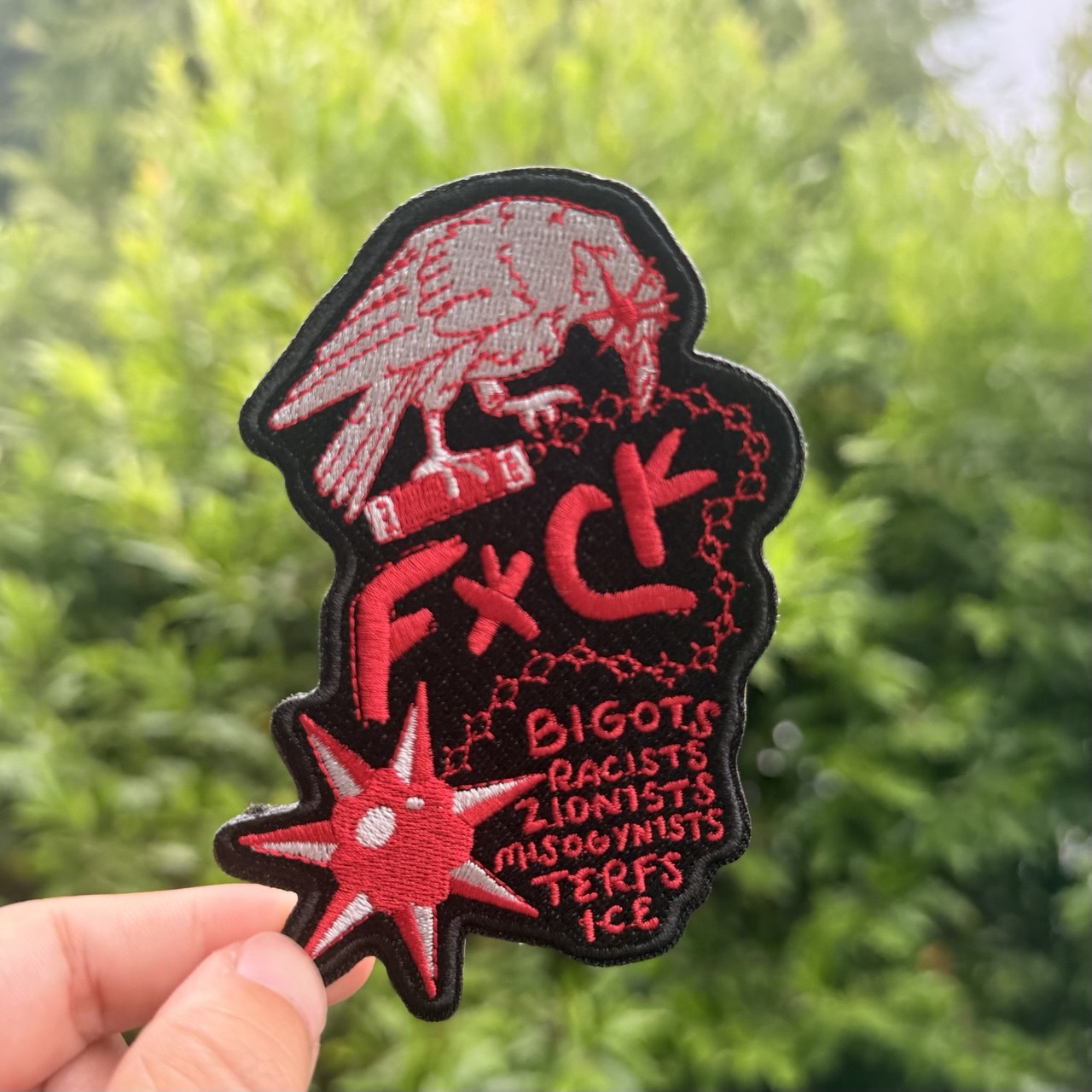F Bigots Iron On Patch