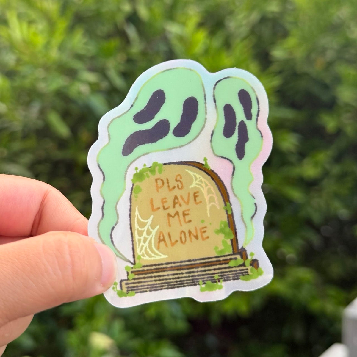 Pls Leave me Alone Tombstone Sticker