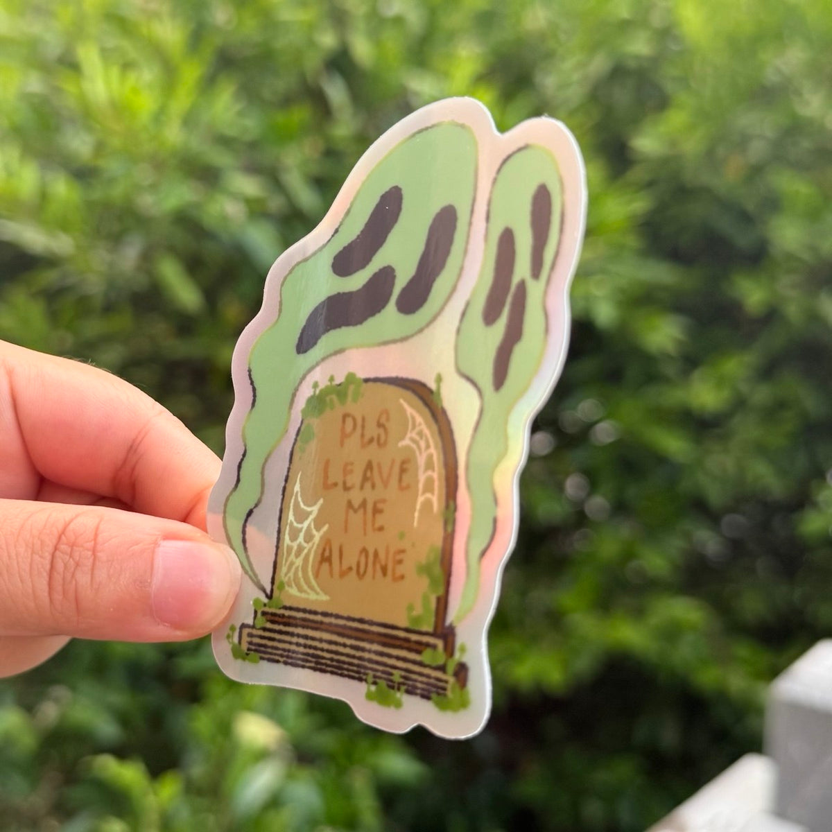 Pls Leave me Alone Tombstone Sticker