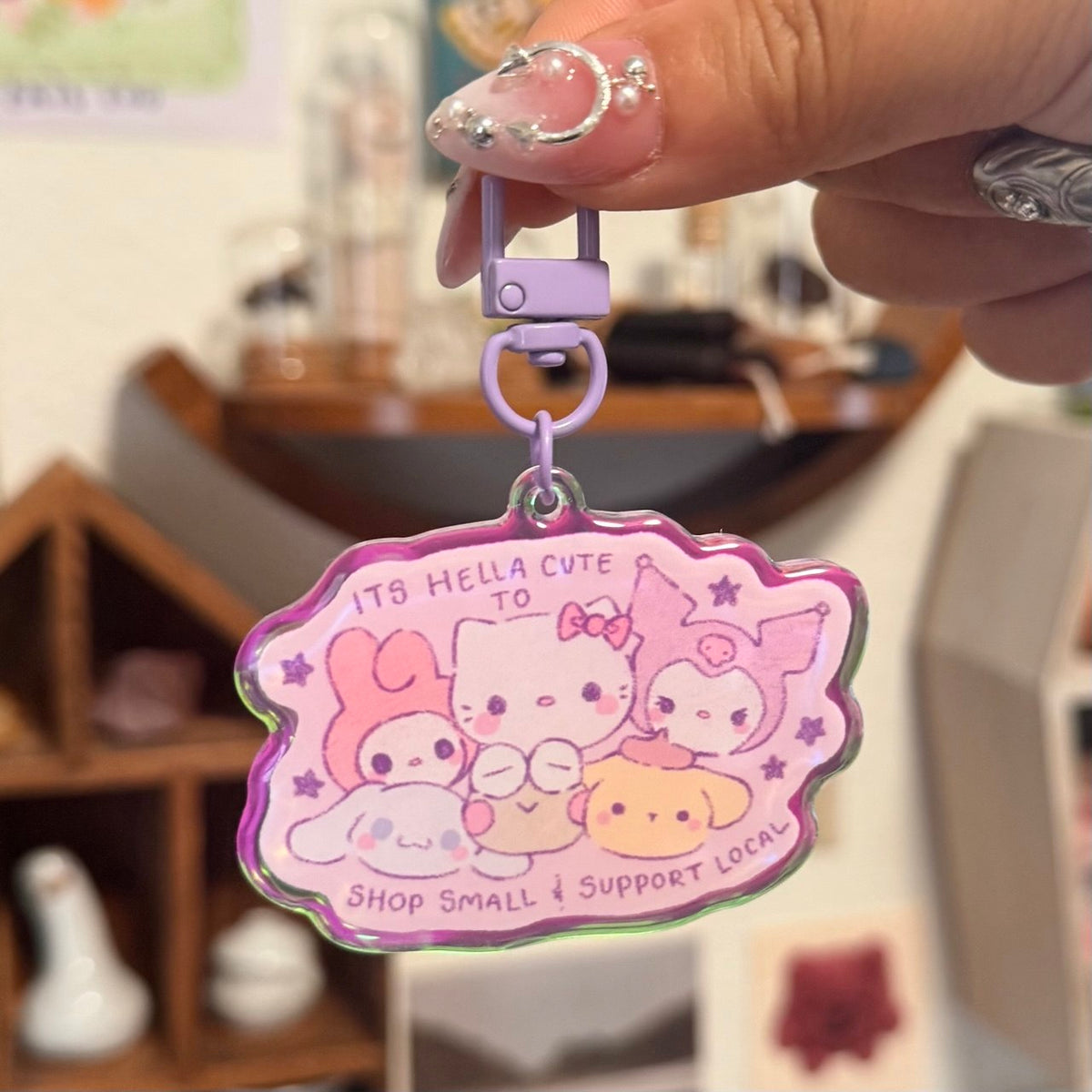 Its hella cute to shop small Keychain