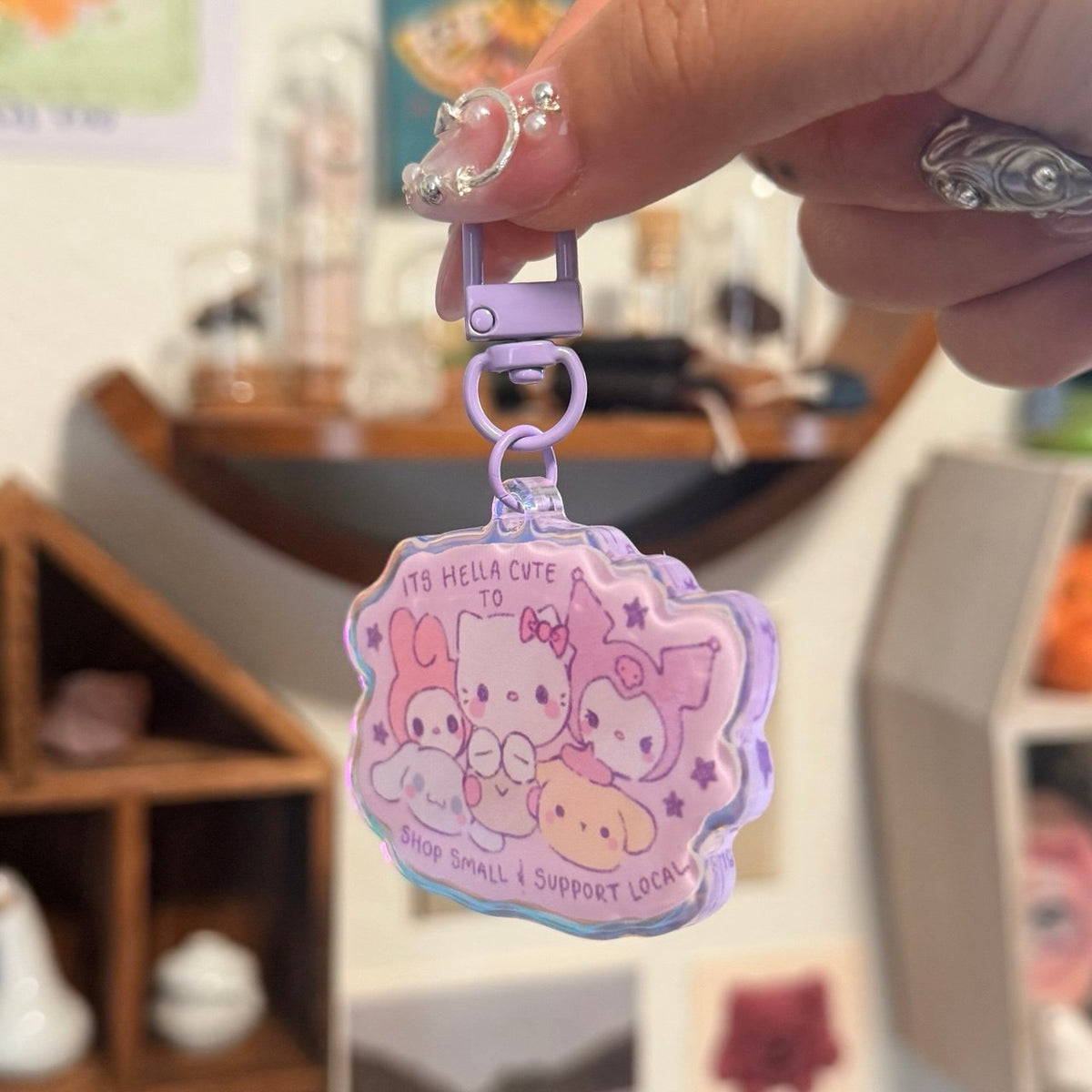Its hella cute to shop small Keychain