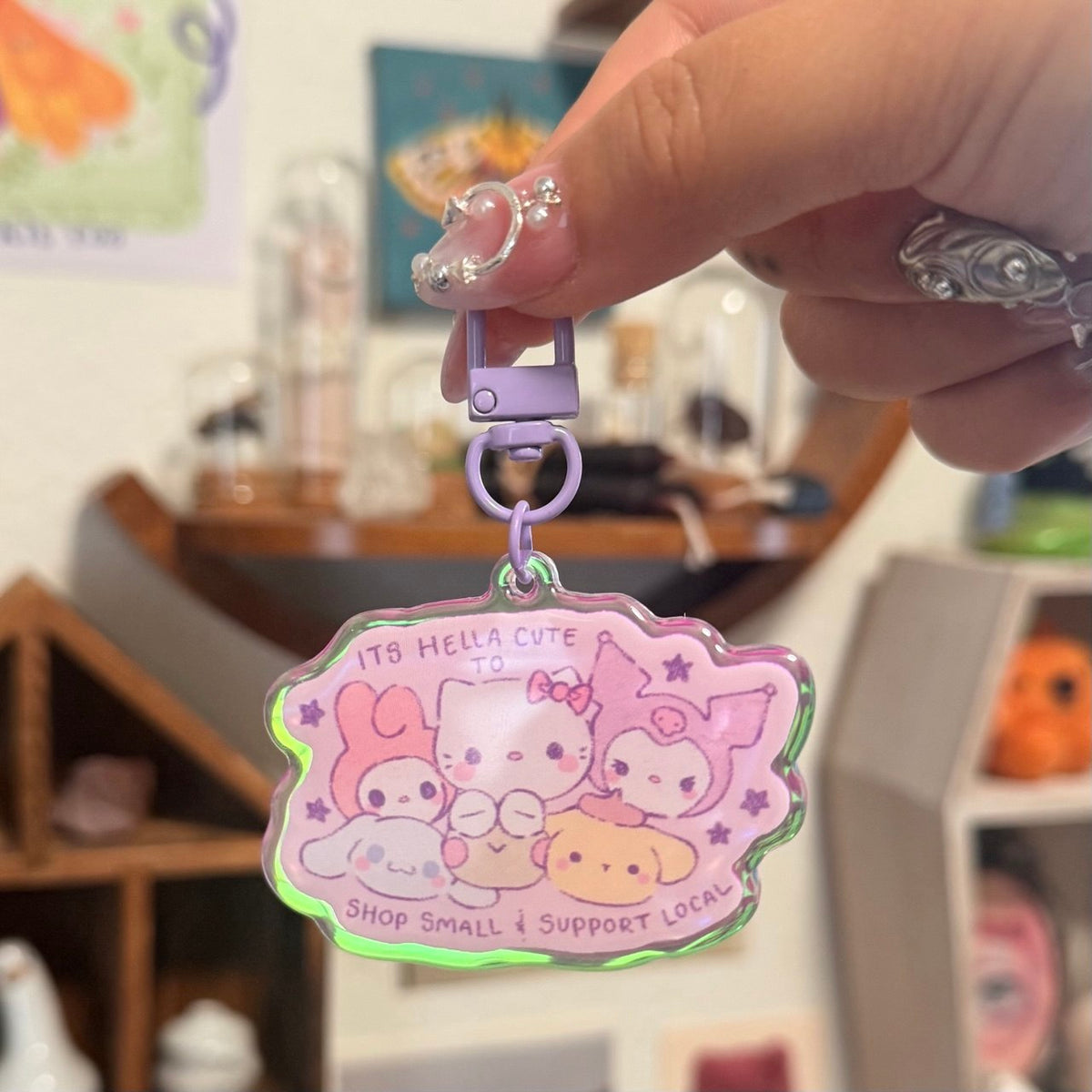 Its hella cute to shop small Keychain