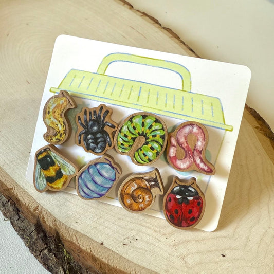 Wooden Bug Pin